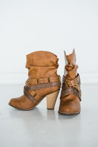 Short Change Booties in Tan - Glamourous Grace