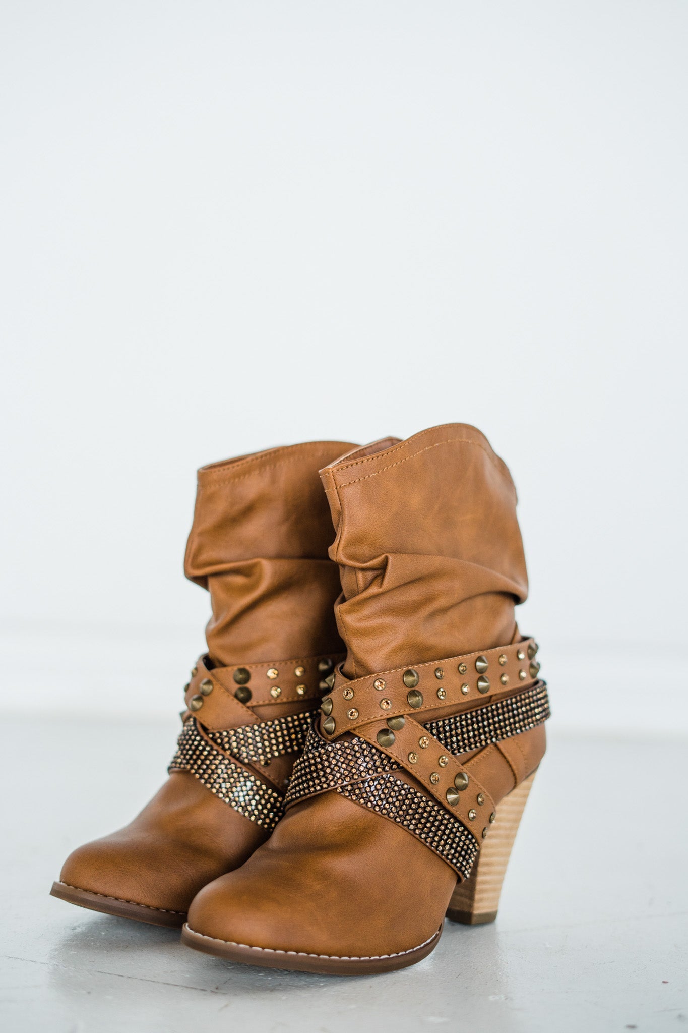 Short Change Booties in Tan - Glamourous Grace