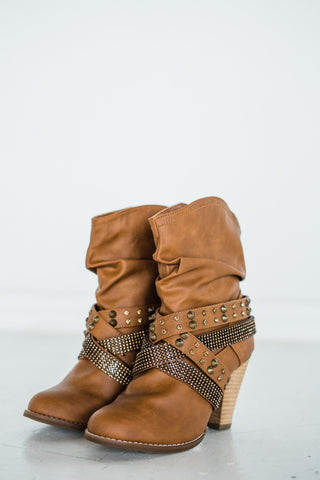Short Change Booties in Tan - Glamourous Grace