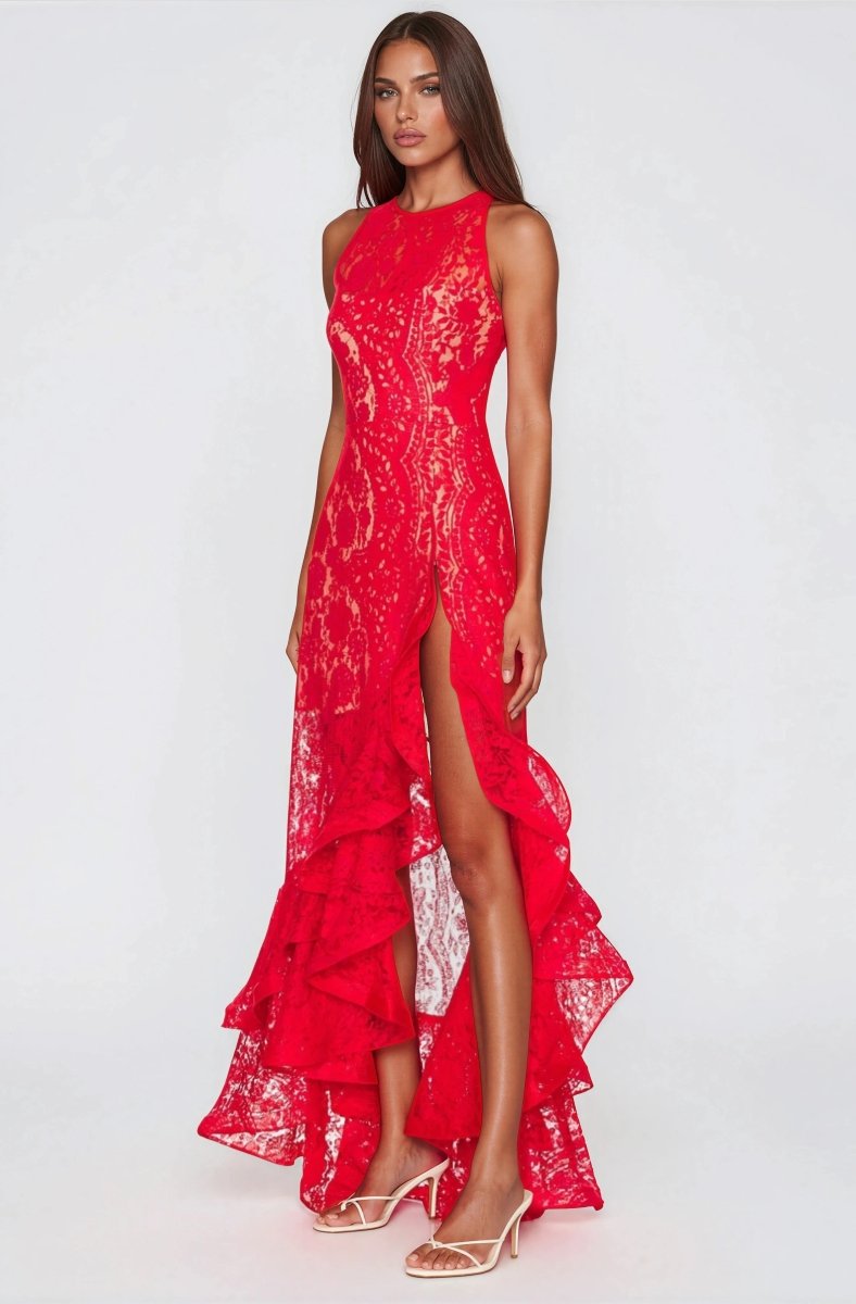 Sicilia Midi Dress – Red - Glamourous Grace