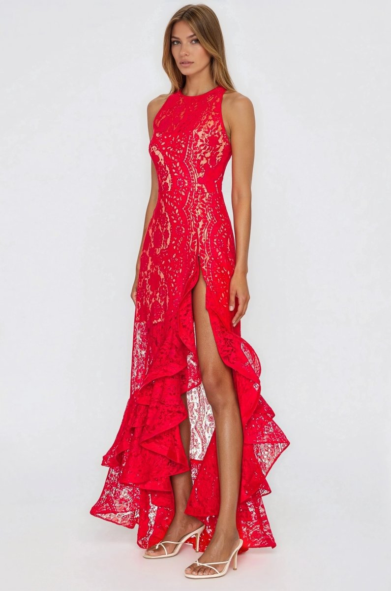 Sicilia Midi Dress – Red - Glamourous Grace
