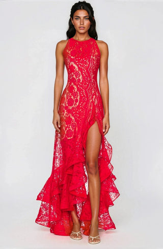 Sicilia Midi Dress – Red - Glamourous Grace