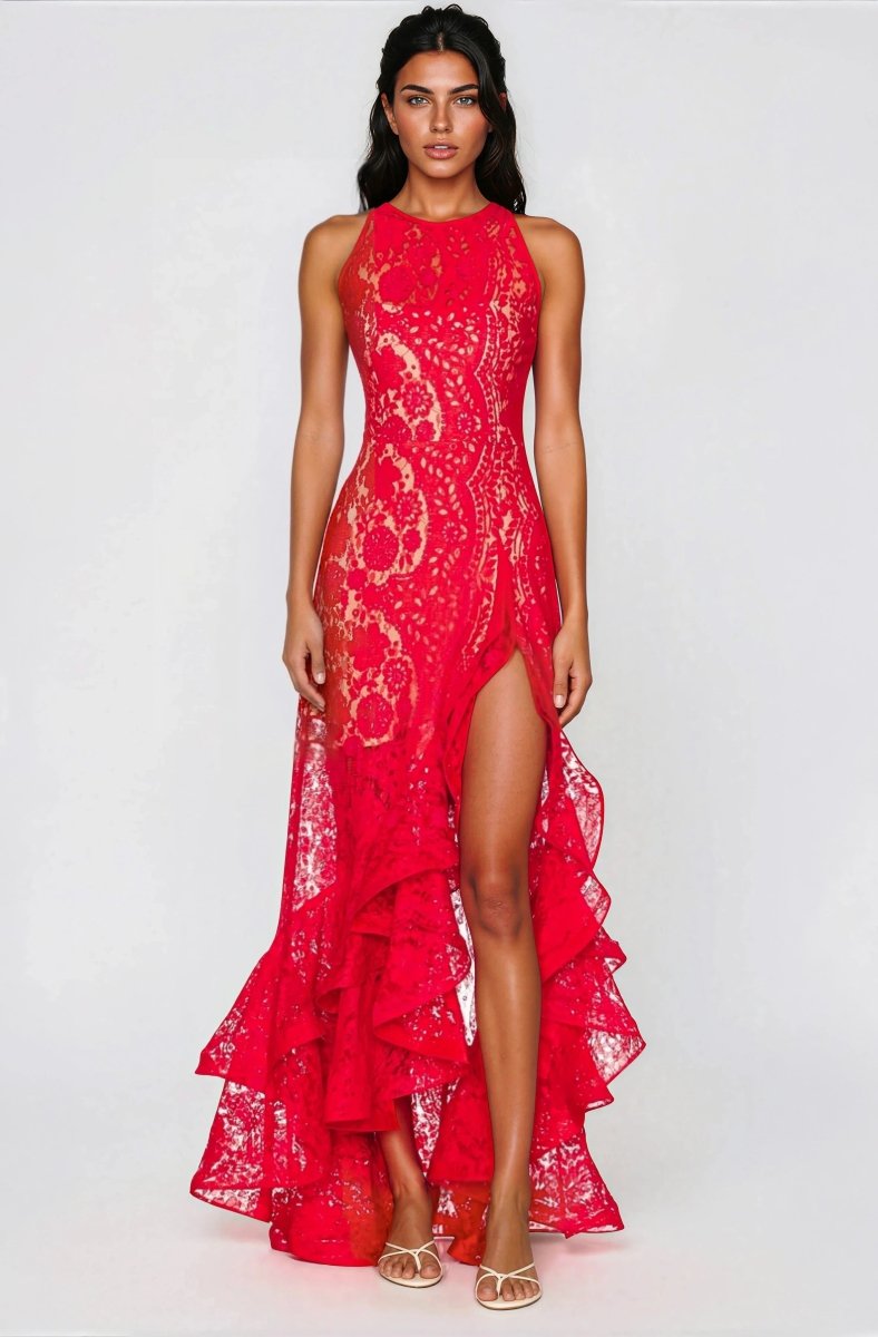 Sicilia Midi Dress – Red - Glamourous Grace