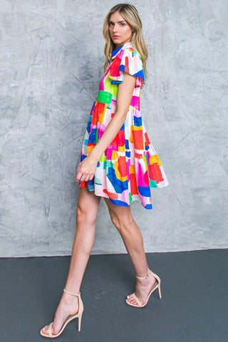 TEMPTING ME PRINT MINI DRESS - Glamourous Grace