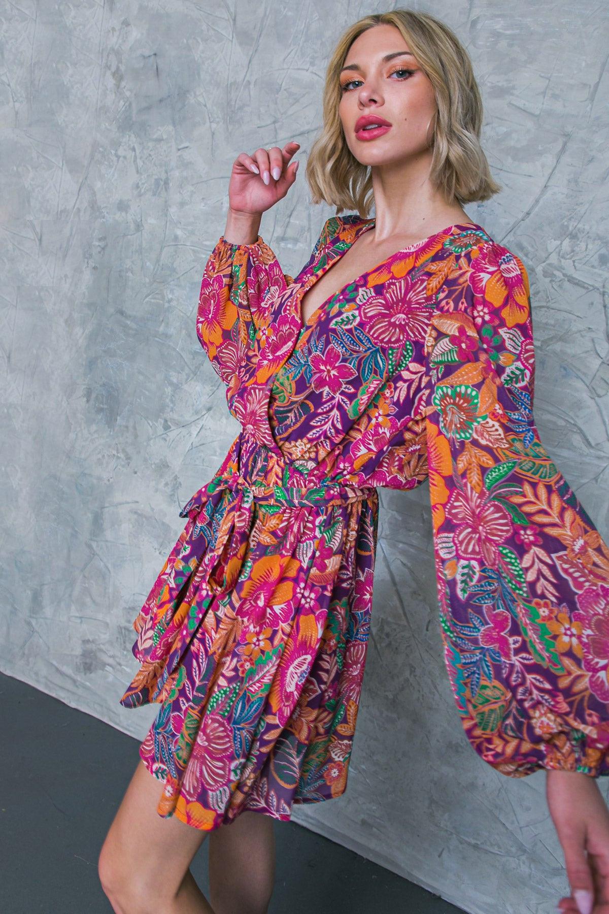 PICKING DAISIES PLUM WOVEN MINI DRESS - Glamourous Grace