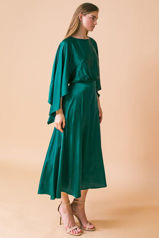 CAUGHT FEELINGS WOVEN MIDI DRESS - Glamourous Grace