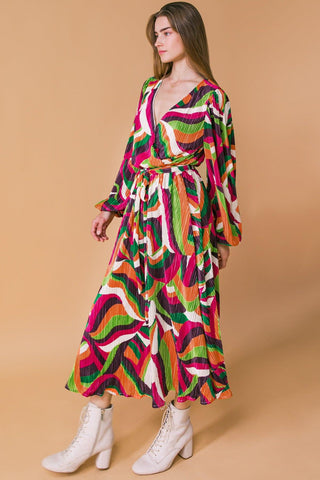 DESTINED TO IMPRESS PLISSE MIDI DRESS - Glamourous Grace