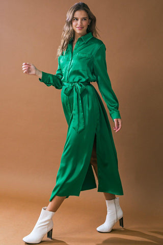 IT'S YOUR PLACE WOVEN MIDI DRESS - Glamourous Grace