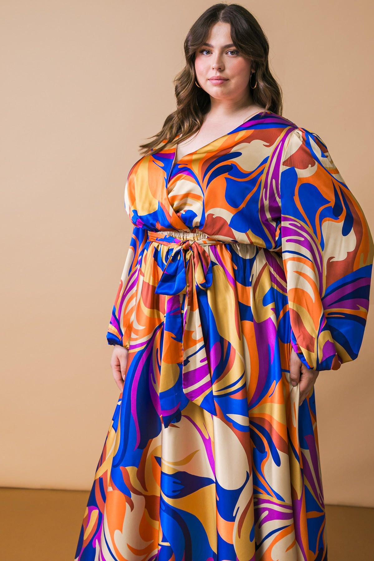 BOLD ADVENTURES WOVEN SATIN MIDI DRESS - Glamourous Grace