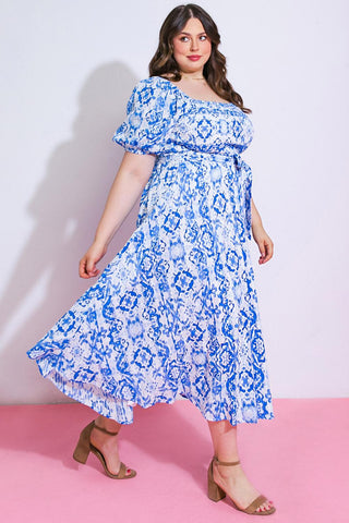 GOTTA GET GOING WOVEN MIDI DRESS - Glamourous Grace