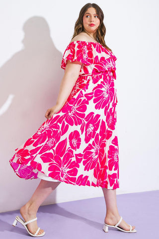 LOVE SCRIPT WOVEN MIDI DRESS - Glamourous Grace