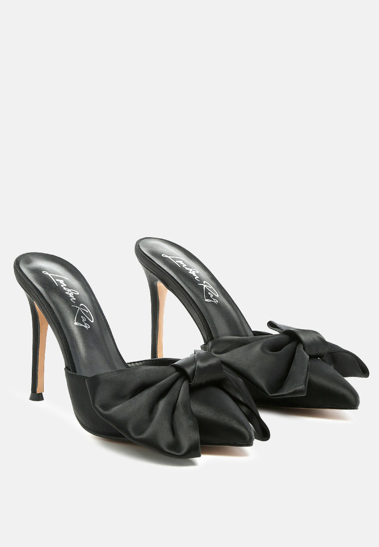 Sidonie Bow Detail Stiletto Mules - Glamourous Grace