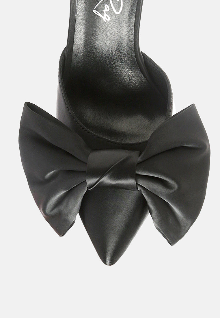 Sidonie Bow Detail Stiletto Mules - Glamourous Grace
