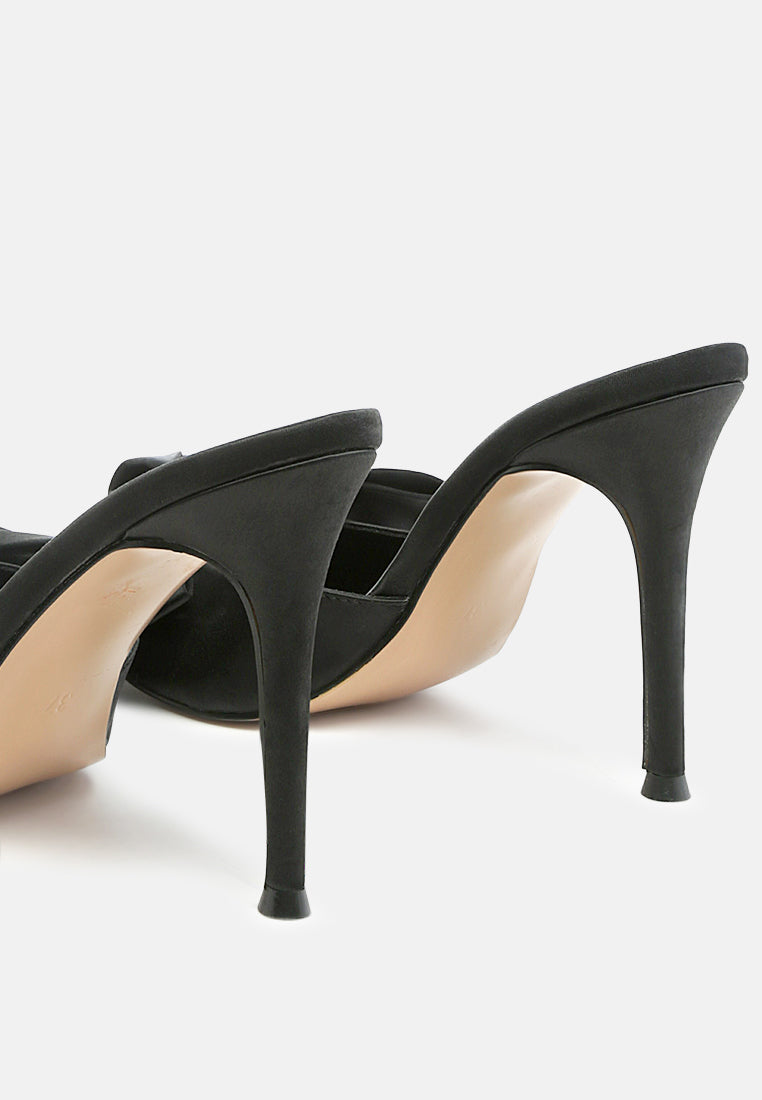 Sidonie Bow Detail Stiletto Mules - Glamourous Grace