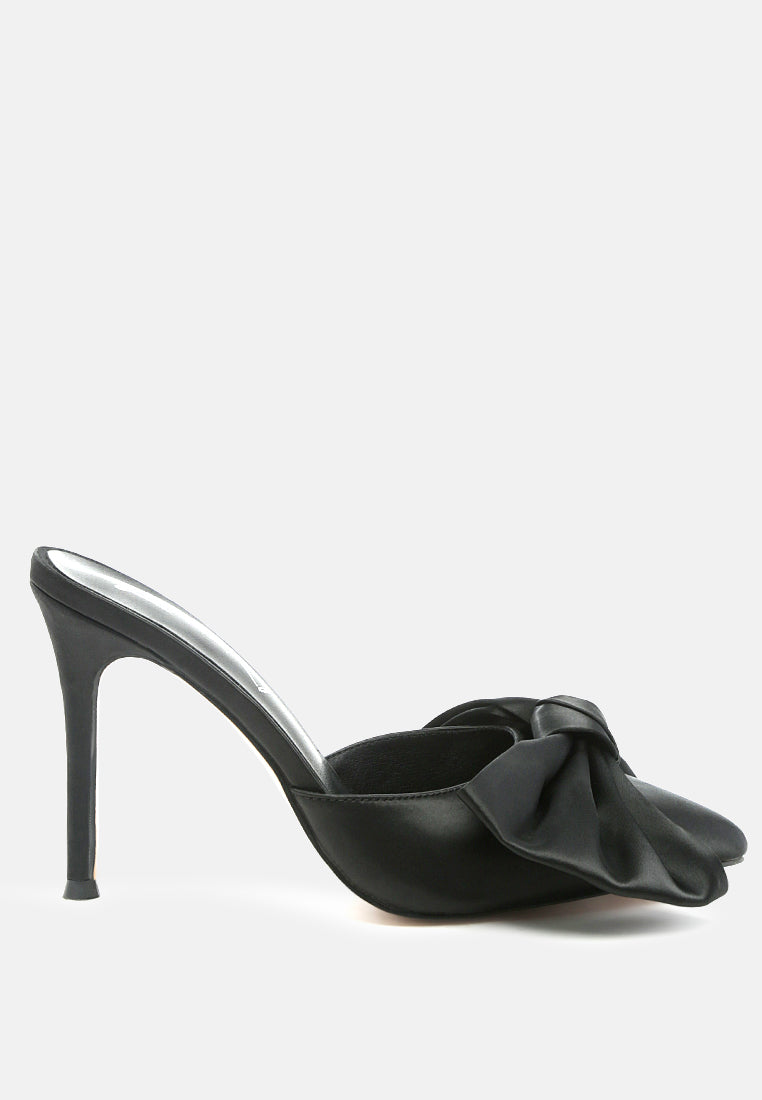 Sidonie Bow Detail Stiletto Mules - Glamourous Grace