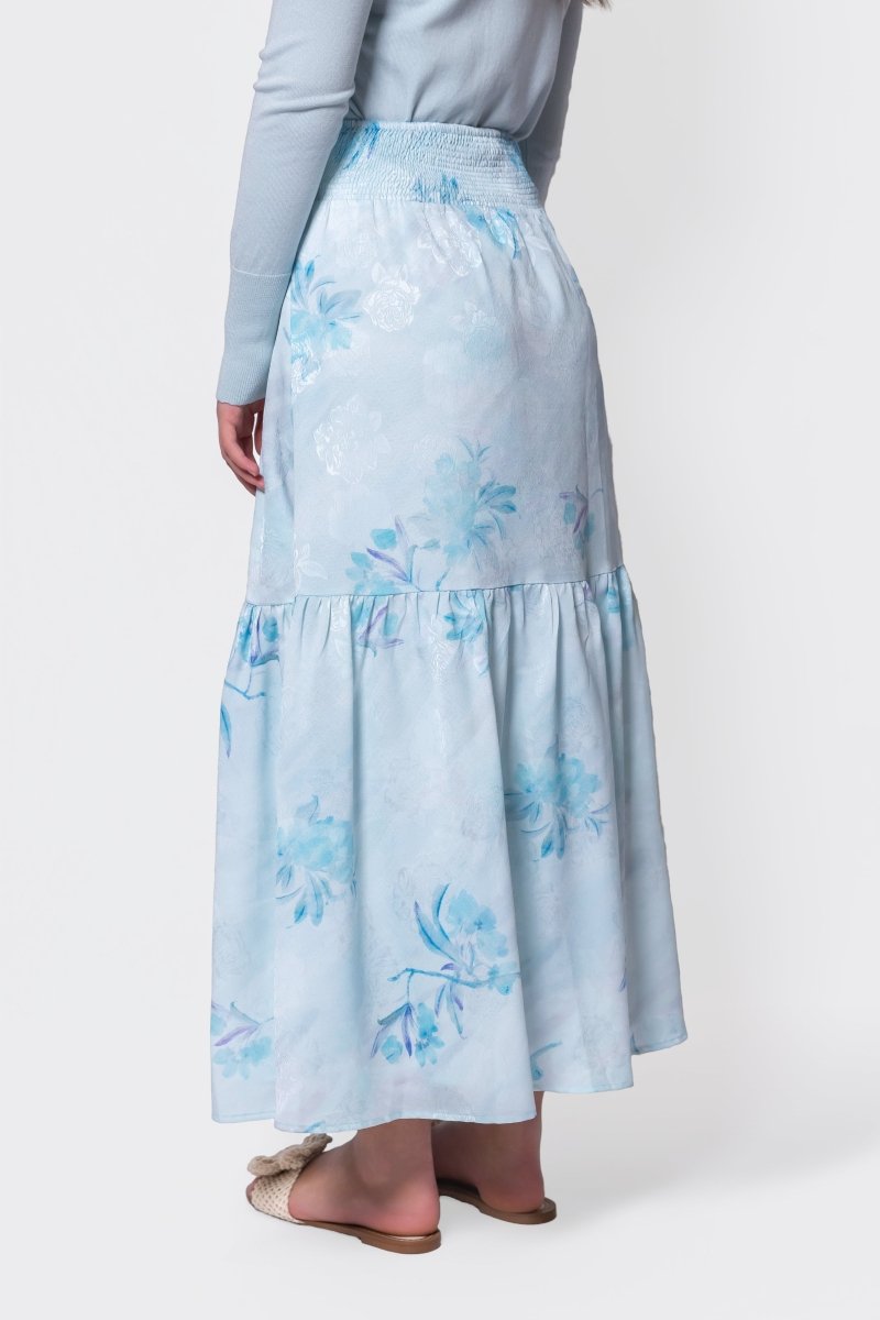 Siena Skirt (Aqua Blue Flower) - Glamourous Grace