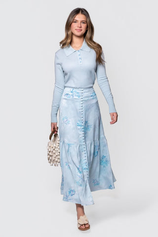 Siena Skirt (Aqua Blue Flower)
