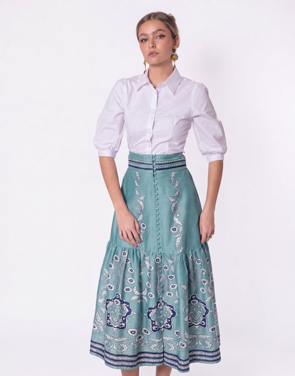 Siena Skirt (Blue Pattern) - Glamourous Grace