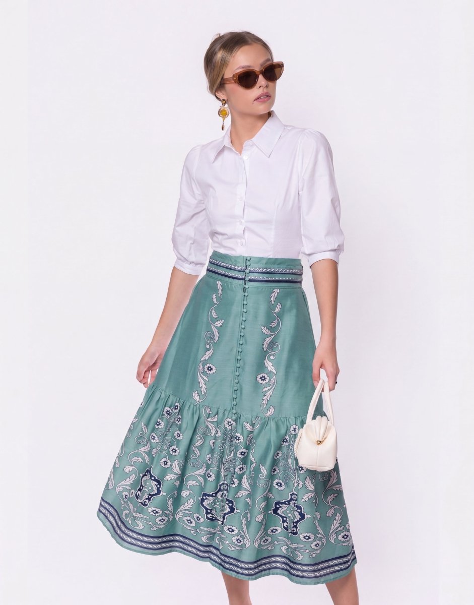 Siena Skirt (Blue Pattern) - Glamourous Grace