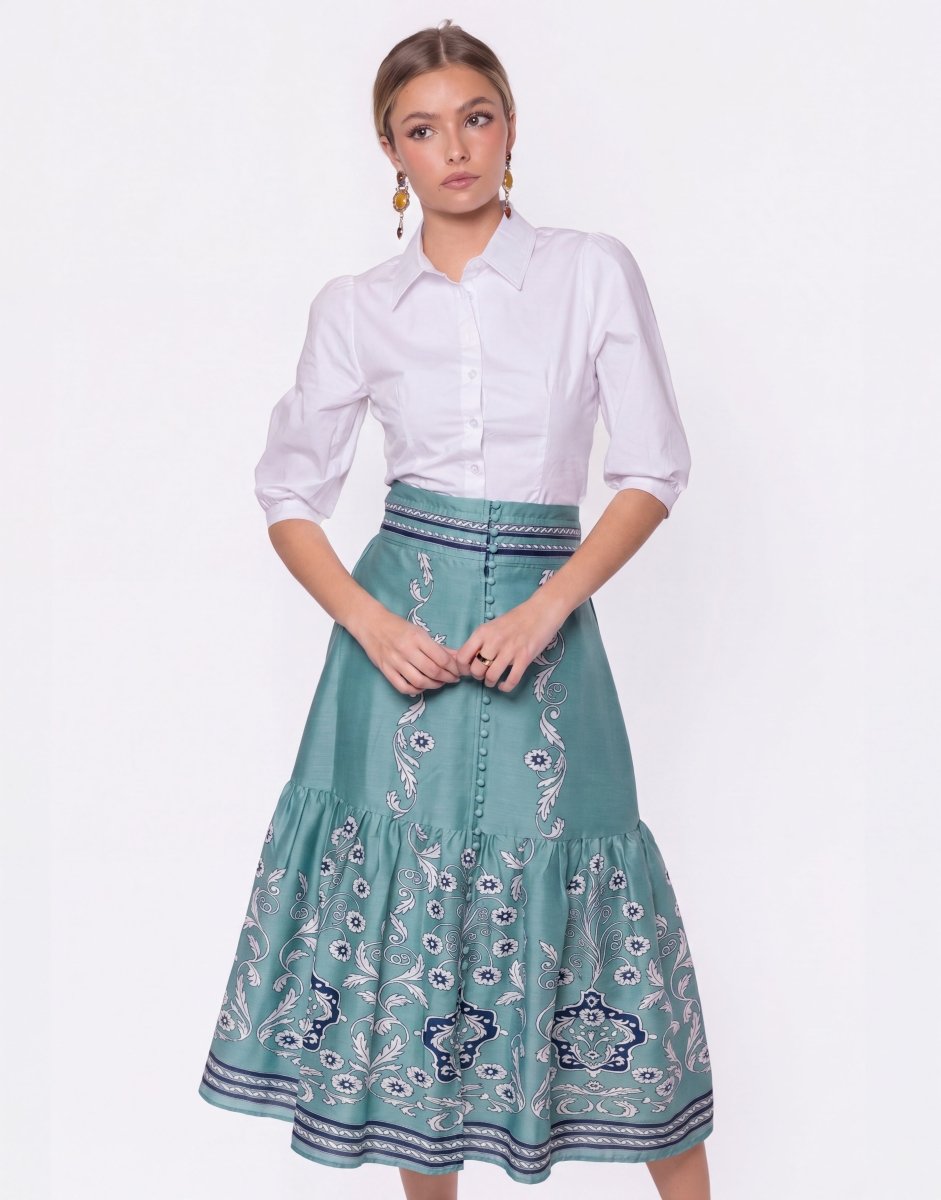 Siena Skirt (Blue Pattern) - Glamourous Grace