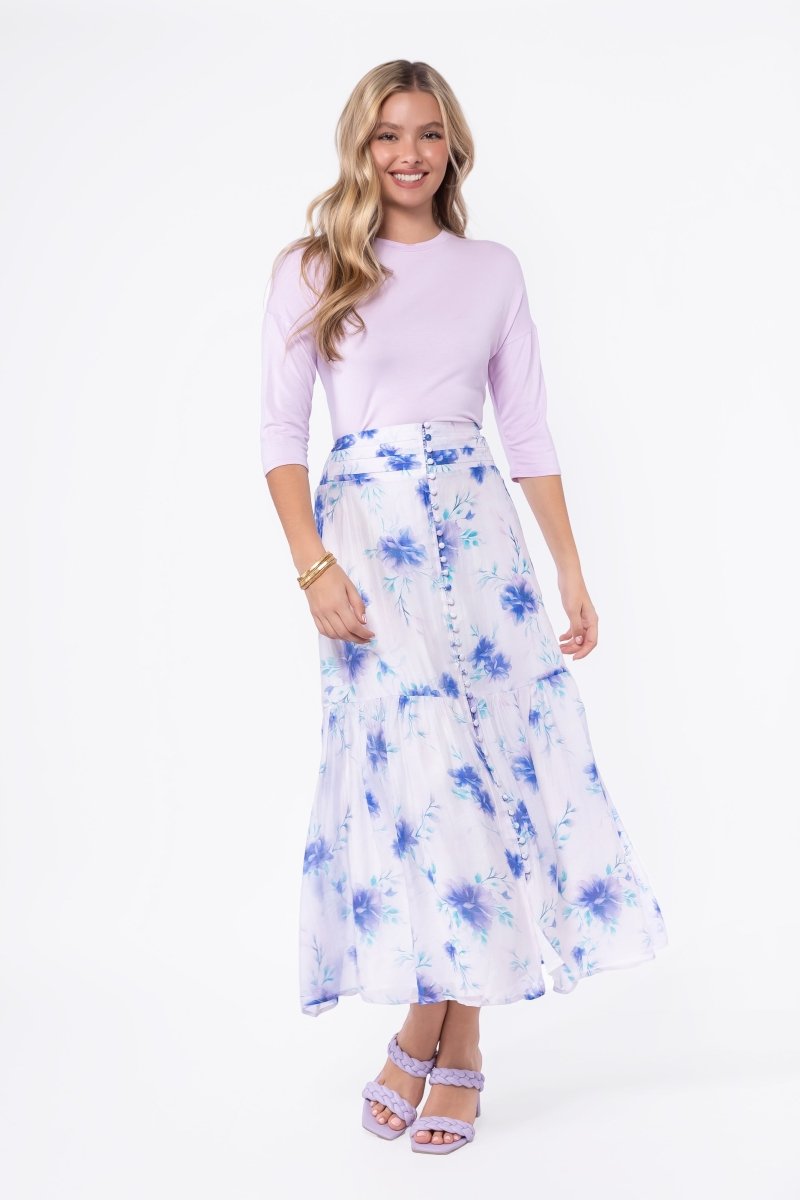 Siena Skirt (Purple Flower) - Glamourous Grace