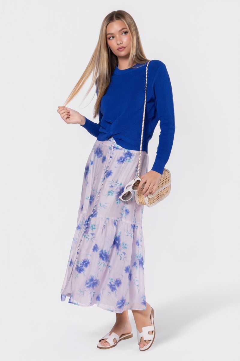 Siena Skirt (Purple Flower) - Glamourous Grace