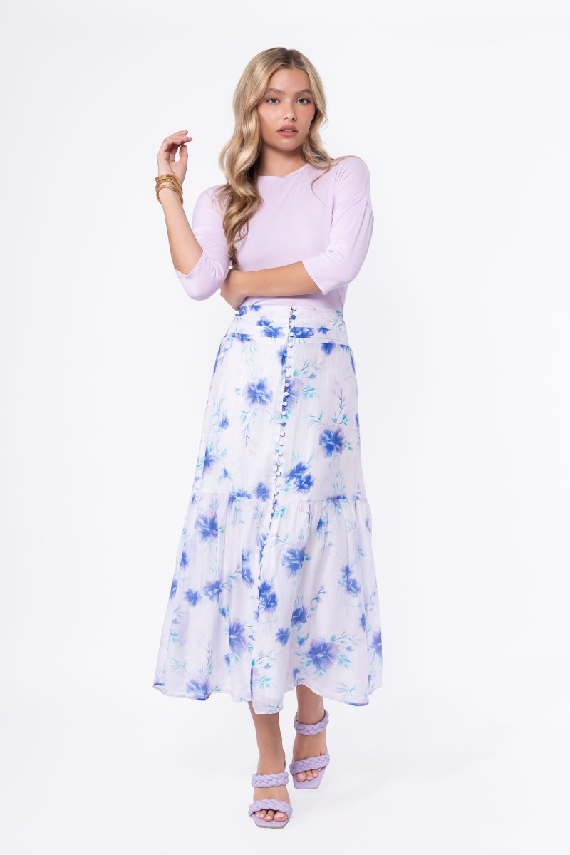 Siena Skirt (Purple Flower) - Glamourous Grace