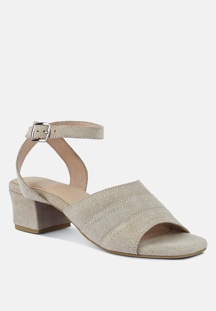 Sigrid Fine Suede Block Heeled Sandal