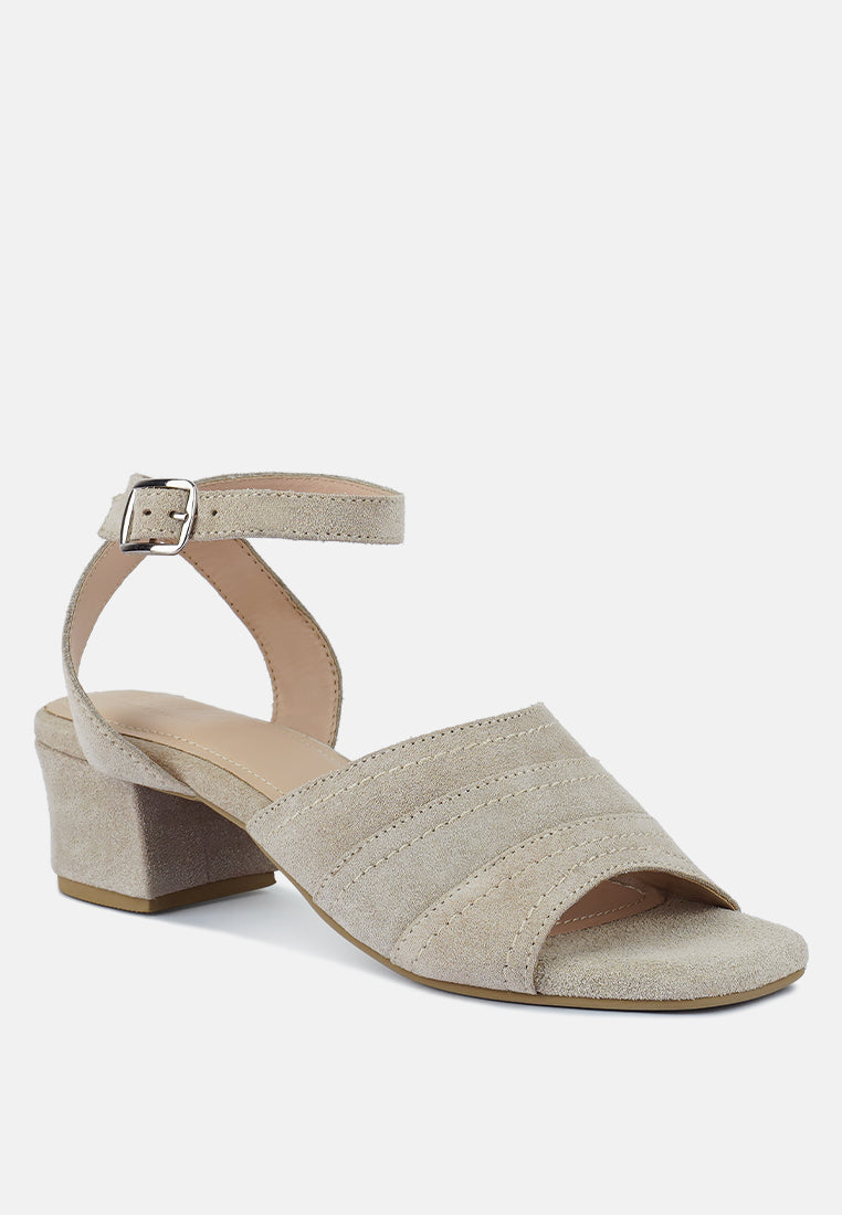 Sigrid Fine Suede Block Heeled Sandal - Glamourous Grace