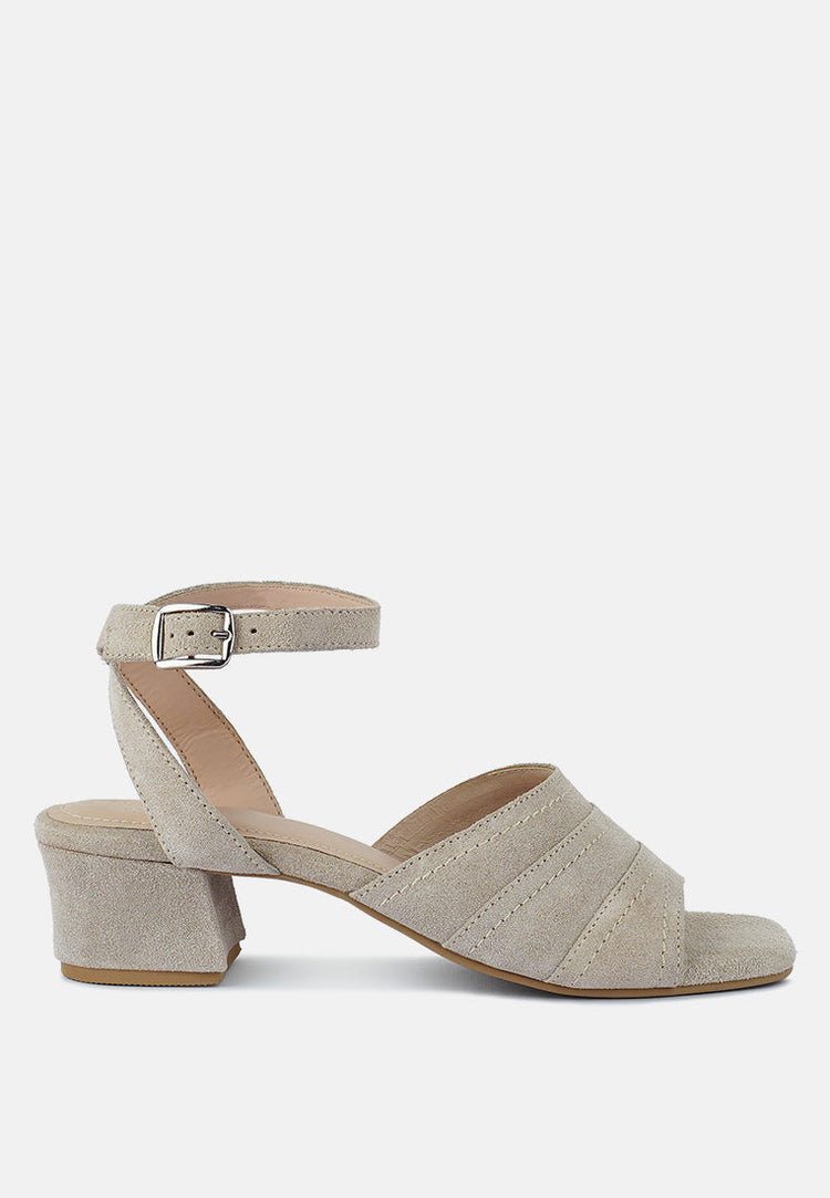 Sigrid Fine Suede Block Heeled Sandal