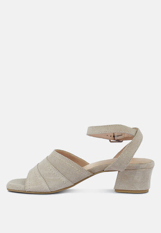 Sigrid Fine Suede Block Heeled Sandal