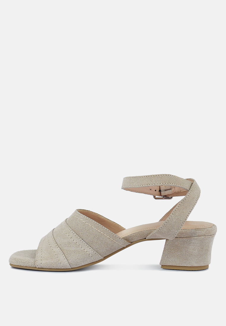 Sigrid Fine Suede Block Heeled Sandal - Glamourous Grace