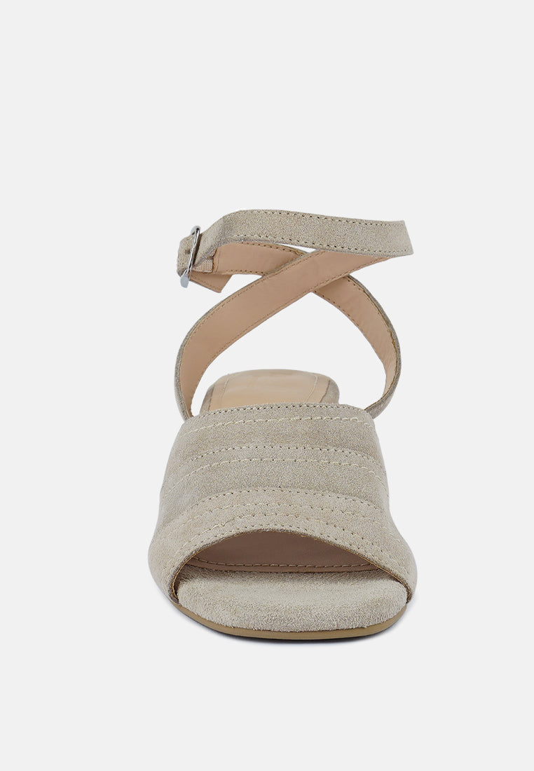 Sigrid Fine Suede Block Heeled Sandal - Glamourous Grace
