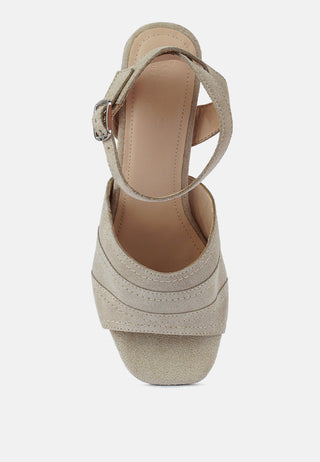 Sigrid Fine Suede Block Heeled Sandal