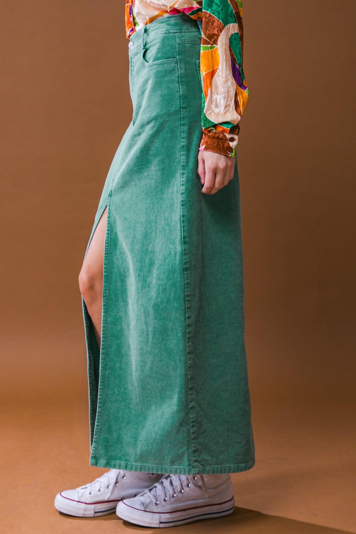 PERFECT PICK CORDUROY MIDI SKIRT - Glamourous Grace