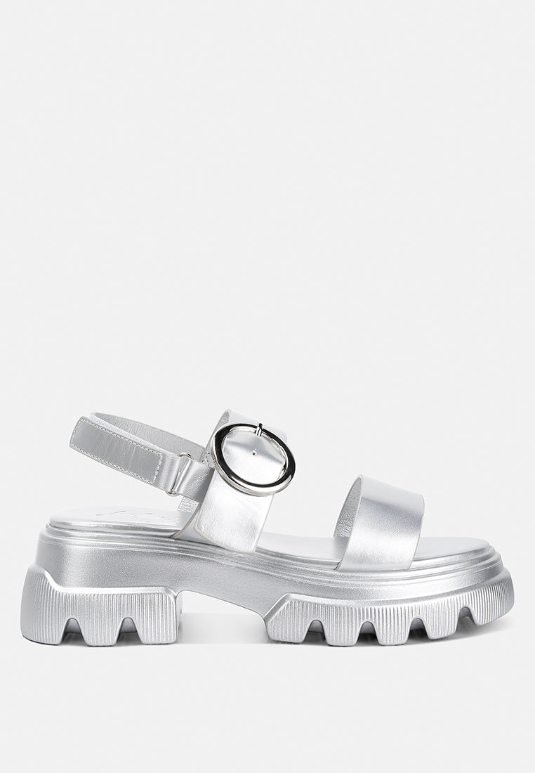 Silas Metallic Chunky Sandals - Glamourous Grace