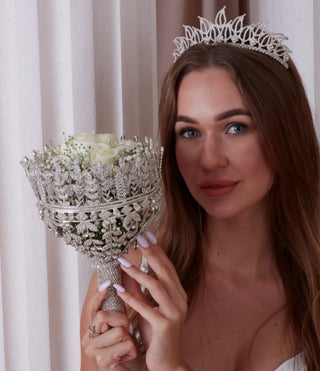 Elegant Hand Bouquet, Wedding Bouquet - Glamourous Grace