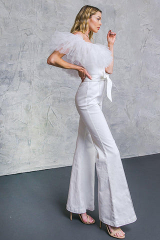 A POWER MOOD WHITE DENIM JUMPSUIT - Glamourous Grace