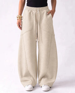 SITRA Women's Casual Retro Oversize Pants – Black / Brown