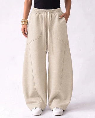SITRA Women's Casual Retro Oversize Pants – Black / Brown