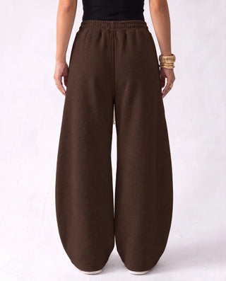 SITRA Women's Casual Retro Oversize Pants – Black / Brown