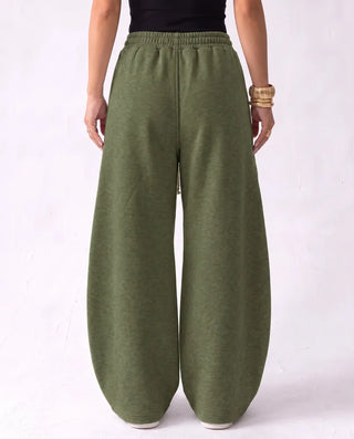 SITRA Women's Casual Retro Oversize Pants – Black / Brown