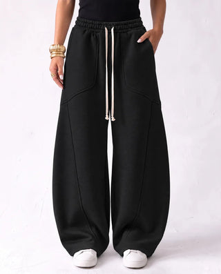 SITRA Women's Casual Retro Oversize Pants – Black / Brown