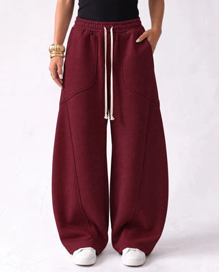 SITRA Women's Casual Retro Oversize Pants – Black / Brown