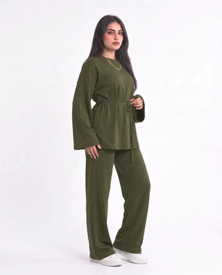 SITRA Women's Casual Tie Waist Lounge Set