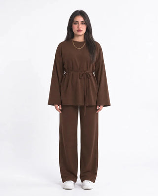 SITRA Women's Casual Tie Waist Lounge Set