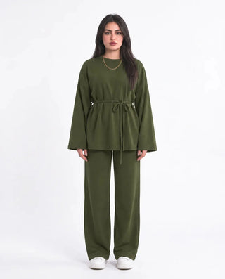 SITRA Women's Casual Tie Waist Lounge Set