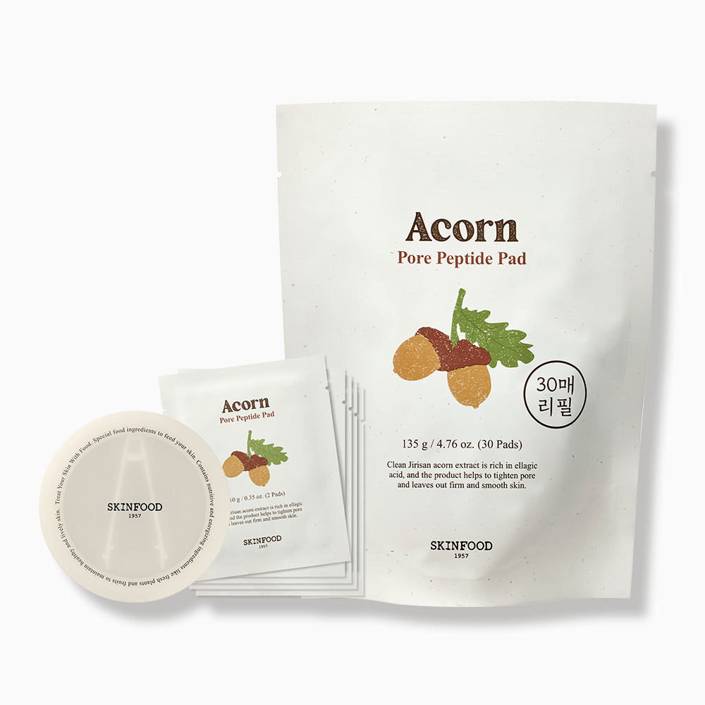 SKINFOOD Acorn Pore Peptide Pad 135g/30Pads (Refill) - Glamourous Grace