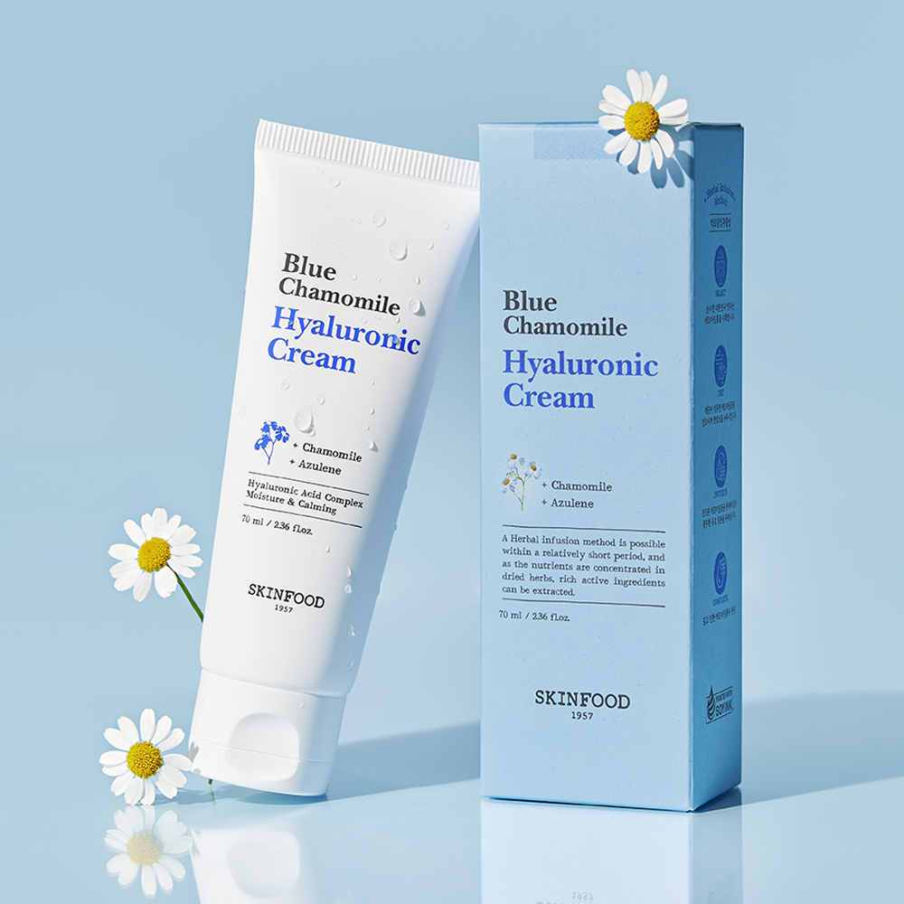 SKINFOOD Blue Chamomile Hyaluronic Cream 70ml - Glamourous Grace