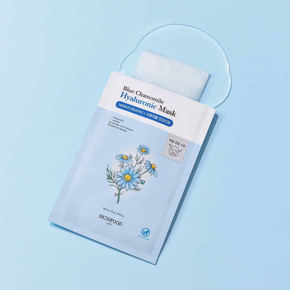 SKINFOOD Blue Chamomile Hyaluronic Mask Sheet 25g X 10ea - Glamourous Grace